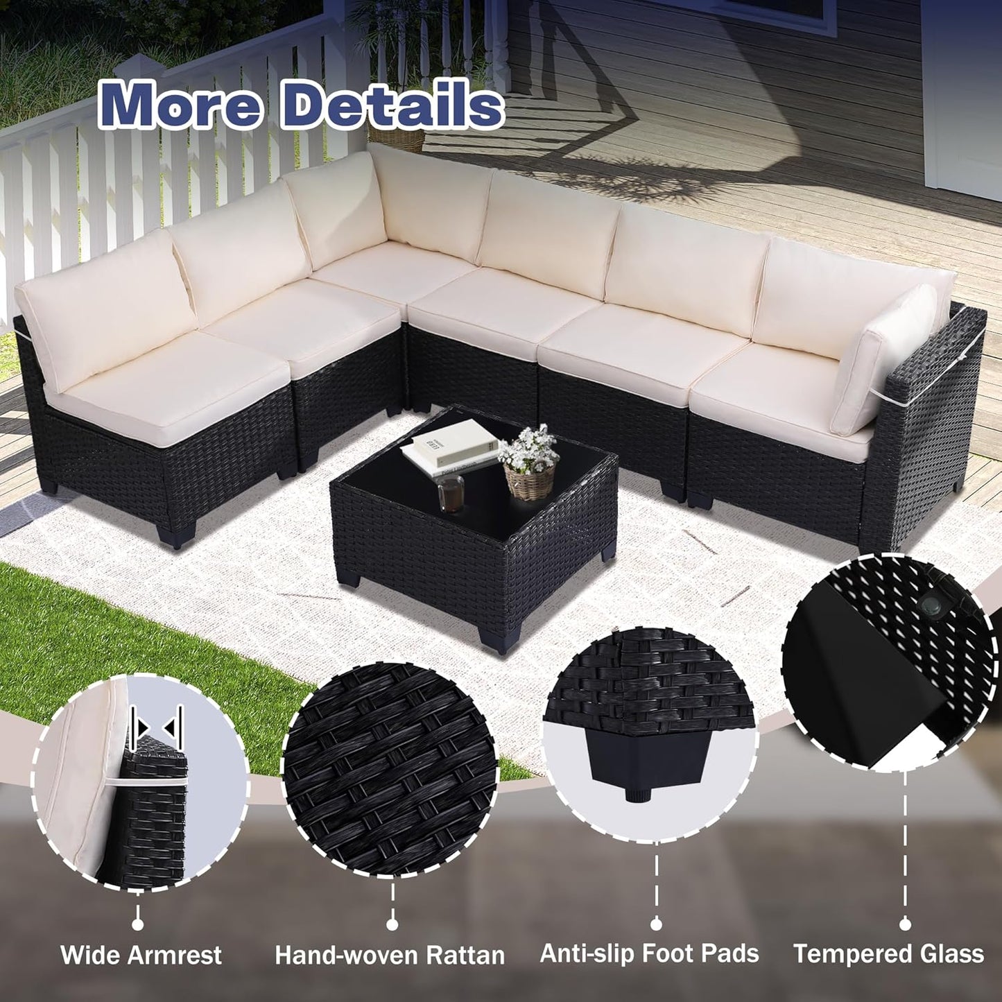 7 Piece Patio Set - 6117WH -1 - Image 4