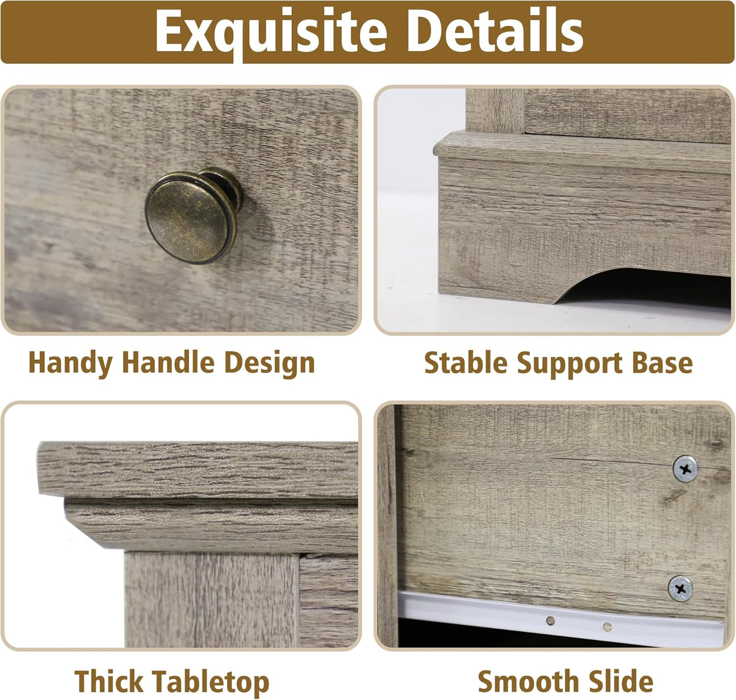 Farmhouse Dresser 5 Drawer (Grey) - Image 9