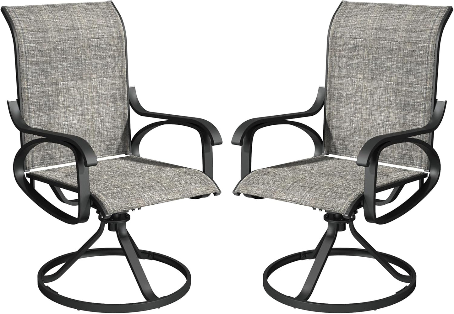 Patio Swivel Chair Set of 2 - Dark GREY - Image 1