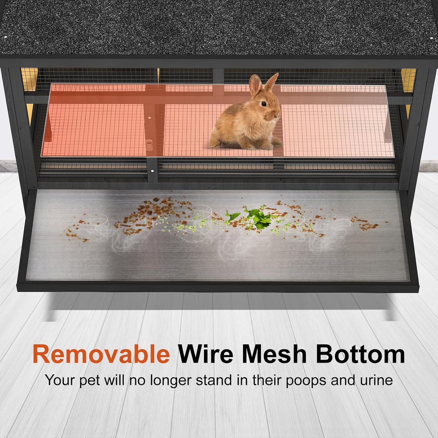 46.7" Rabbit Cage Elevated Bunny Cage Indoor - Image 7