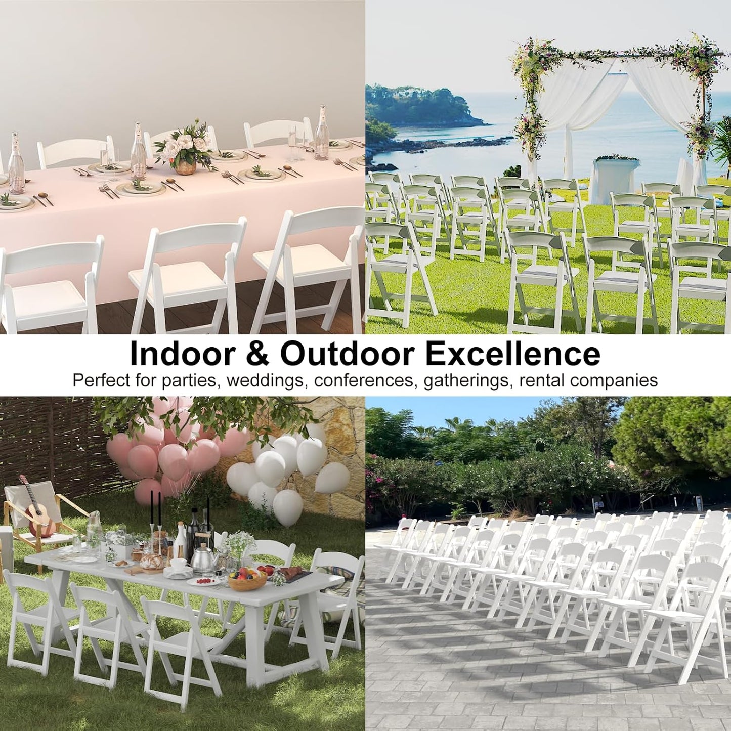 4 Resin Folding Chairs