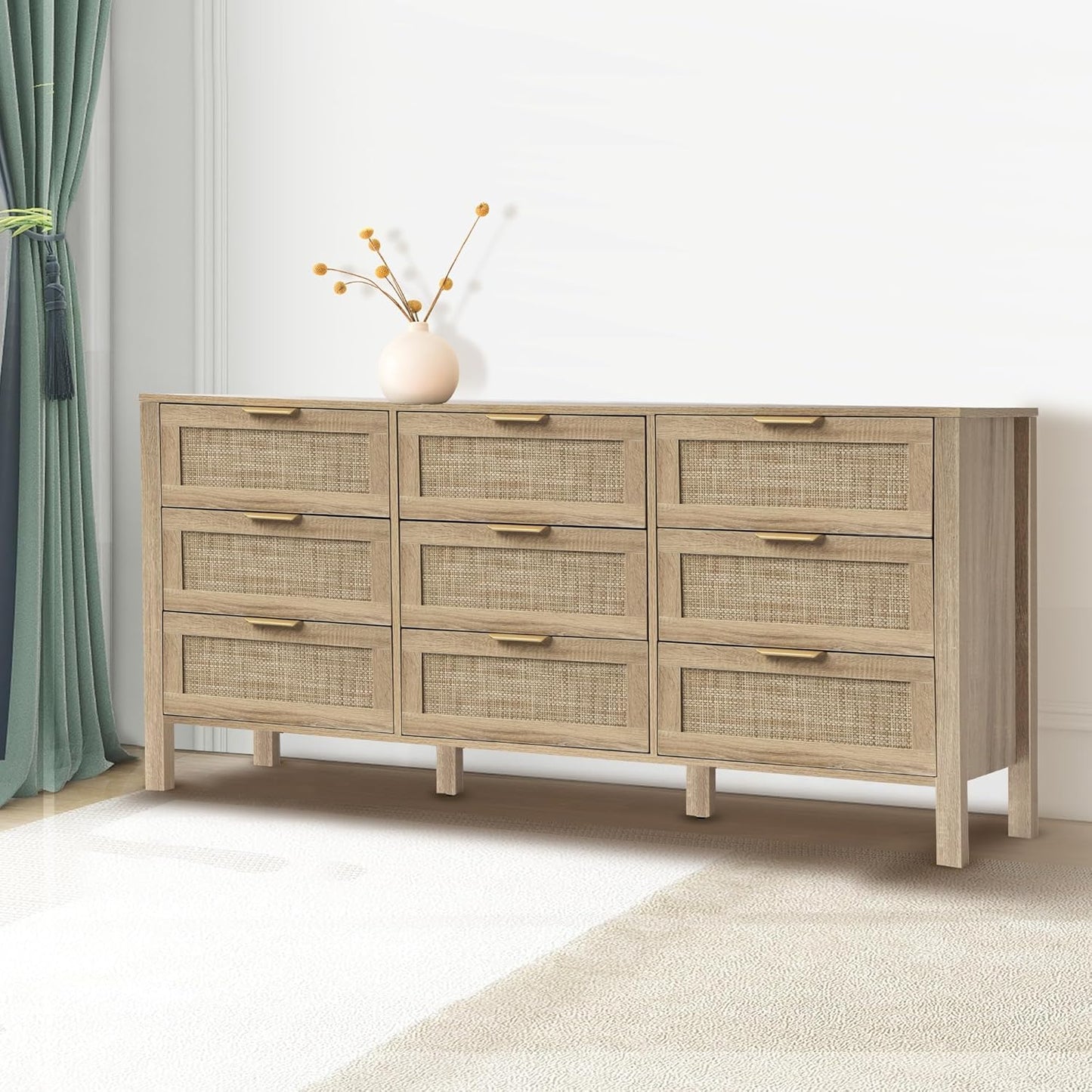 Rattan Chest of Dressers - 9 Drawers - Image 4