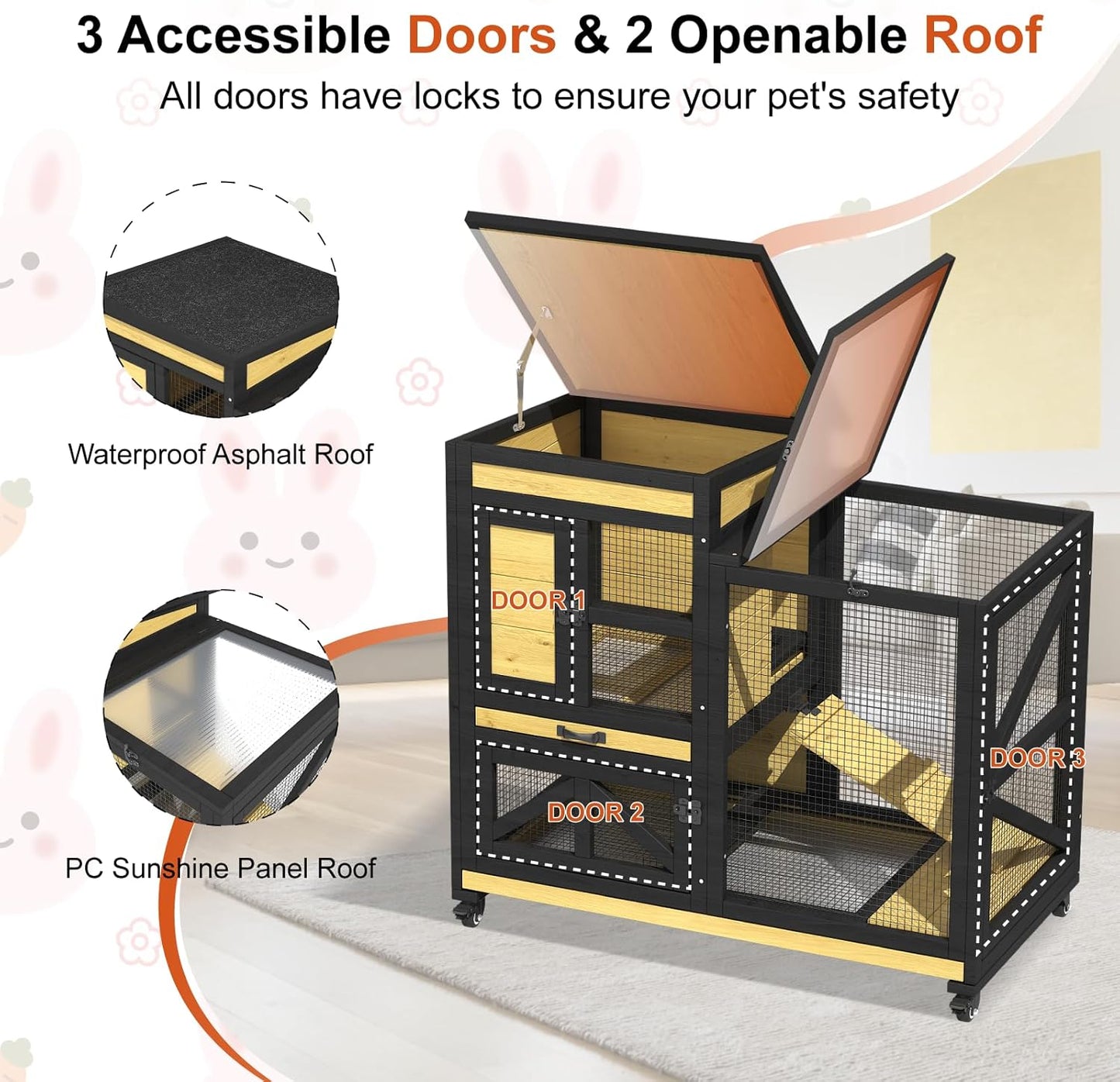 40'' Rabbit Cage Bunny Cage - Image 5