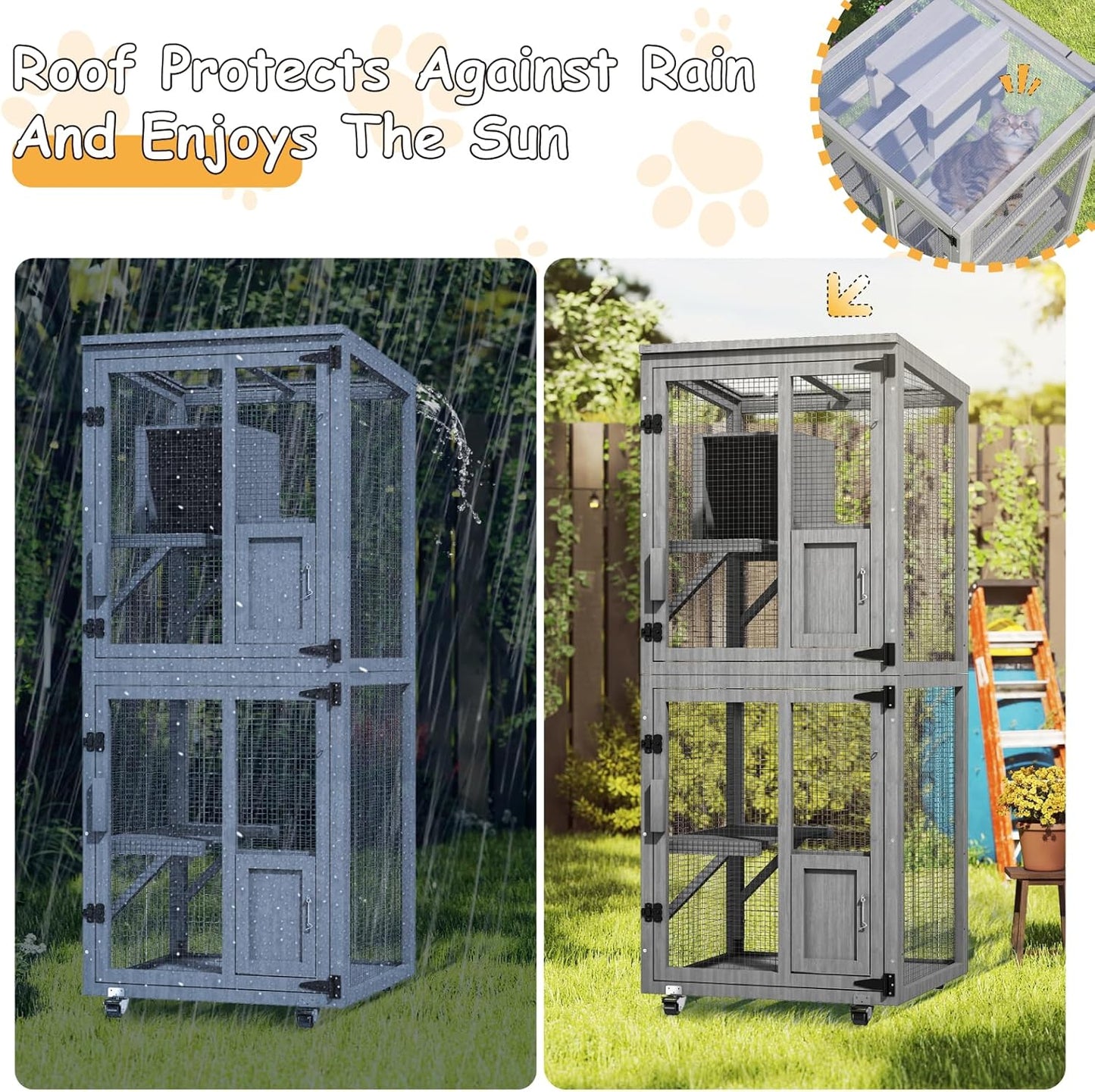 4 Tiers Catio Outdoor Cat Enclosure - Image 6