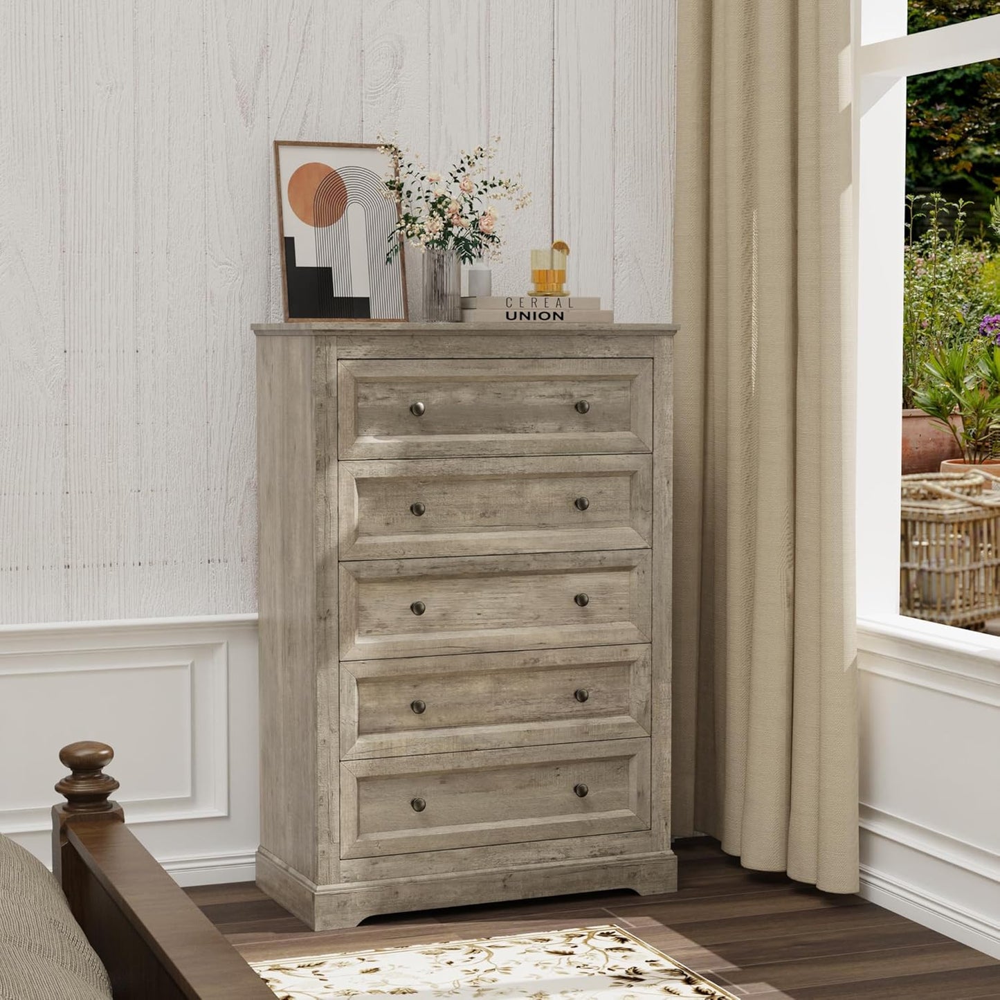 Farmhouse Dresser 5 Drawer (Grey) - Image 2