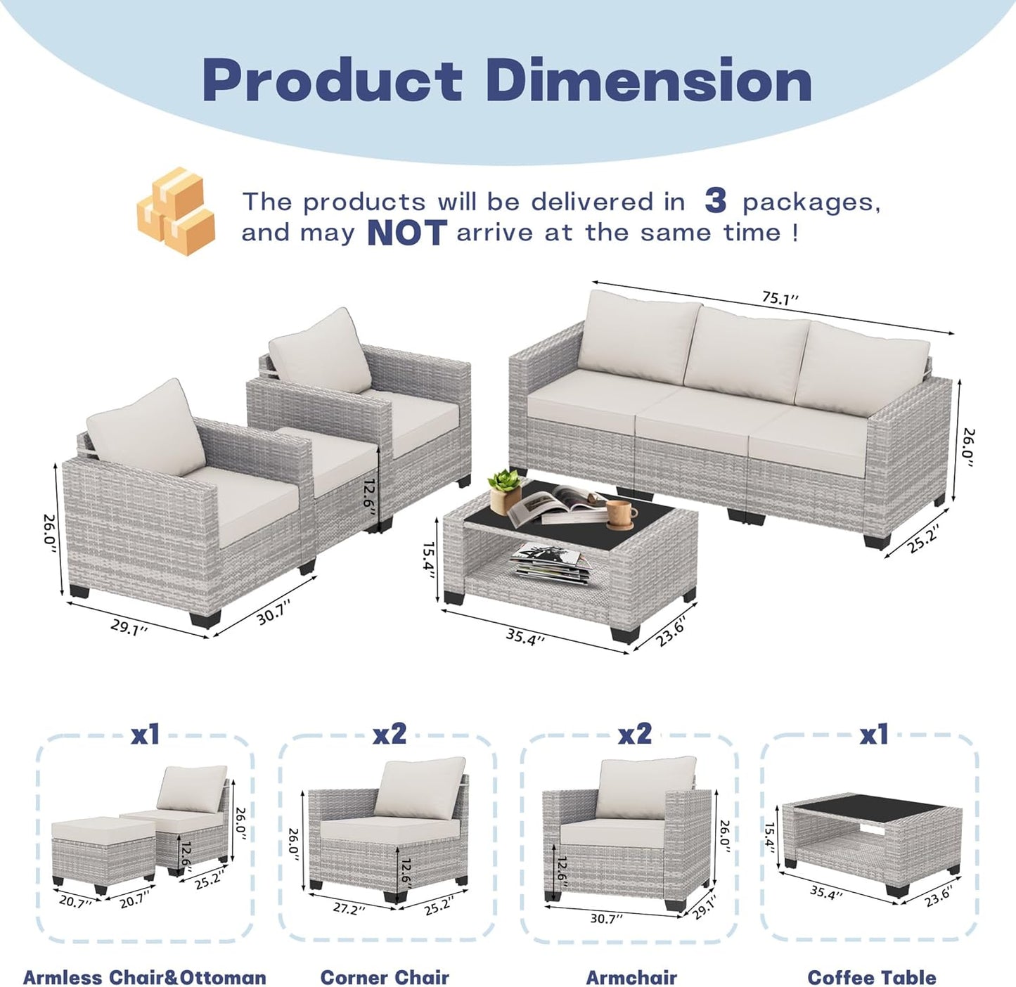 7 Piece Patio Set - C - Image 2