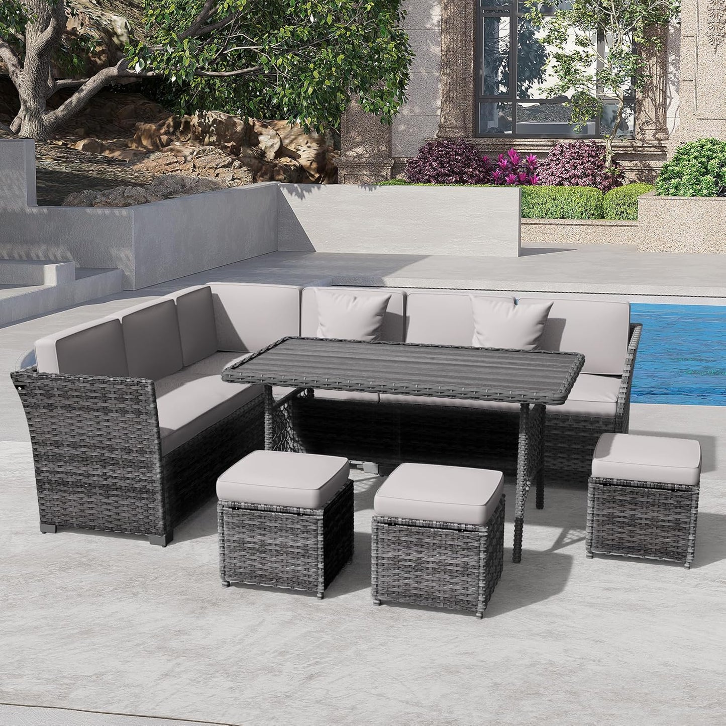 7 Pieces Patio Dining Sets - 6227LG -2 - Image 7
