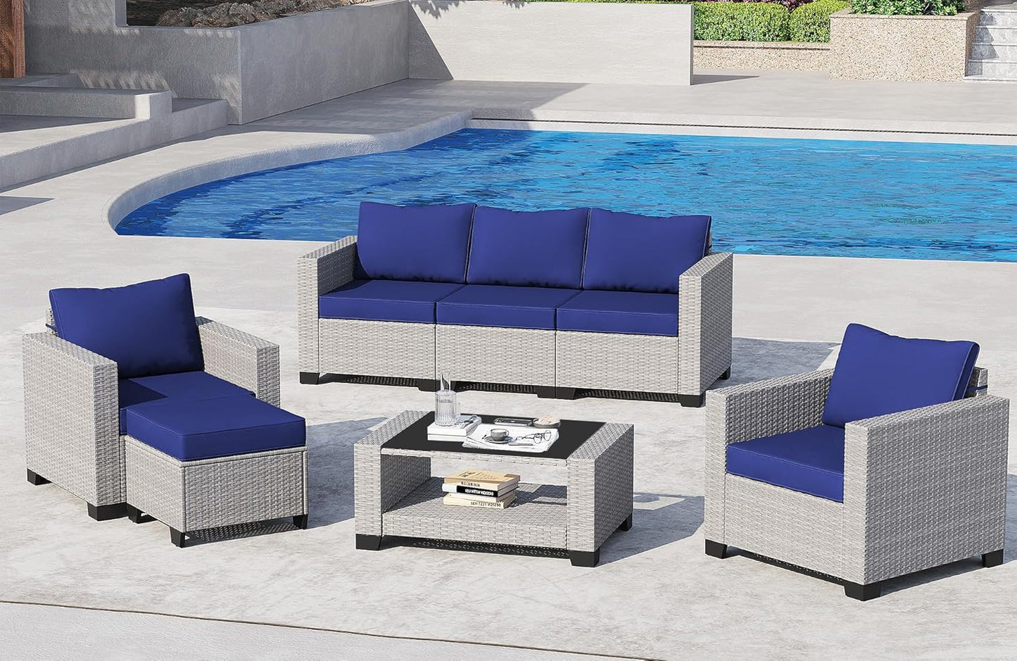 7 Piece Patio Set - A -3 SETS Ready, 2 GLASS BROKEN - Image 8