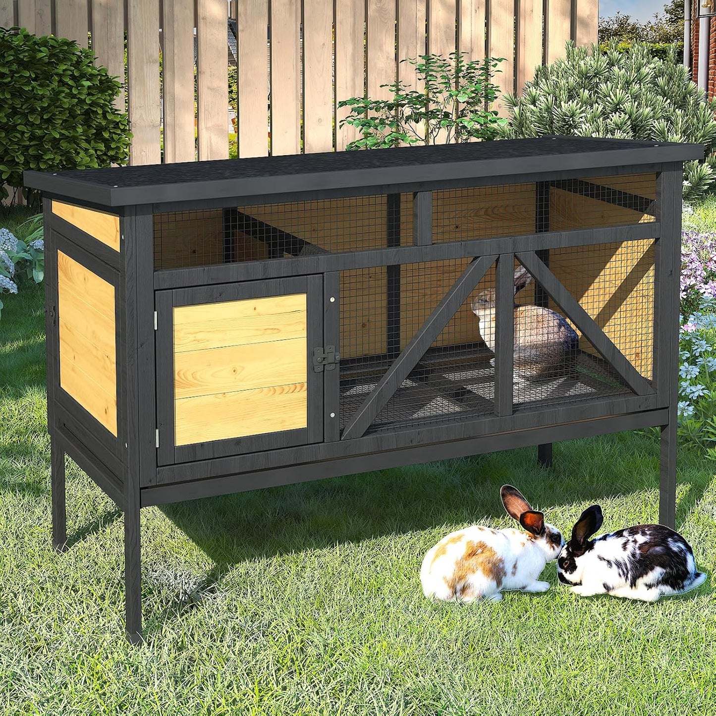 46.7" Rabbit Cage Elevated Bunny Cage Indoor - Image 1
