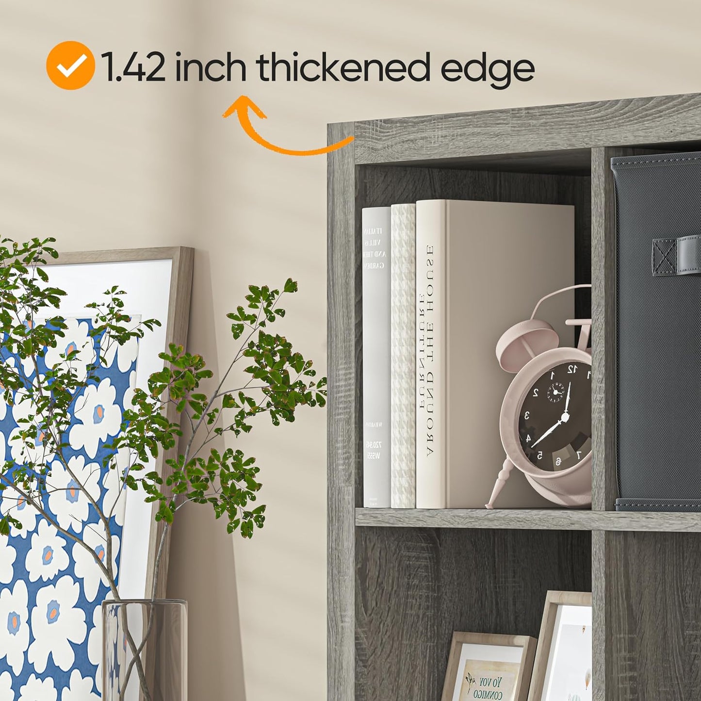 6-Cube Storage Organizer - Gray Oak - Image 5