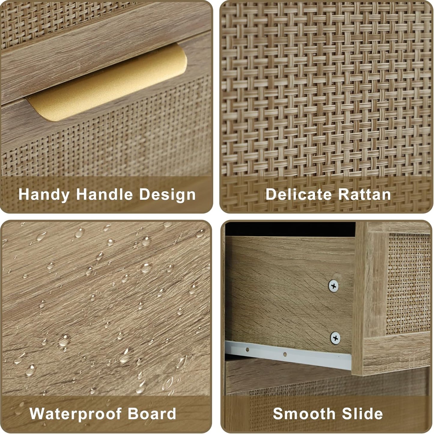Rattan Chest of Dressers - 9 Drawers - Image 7