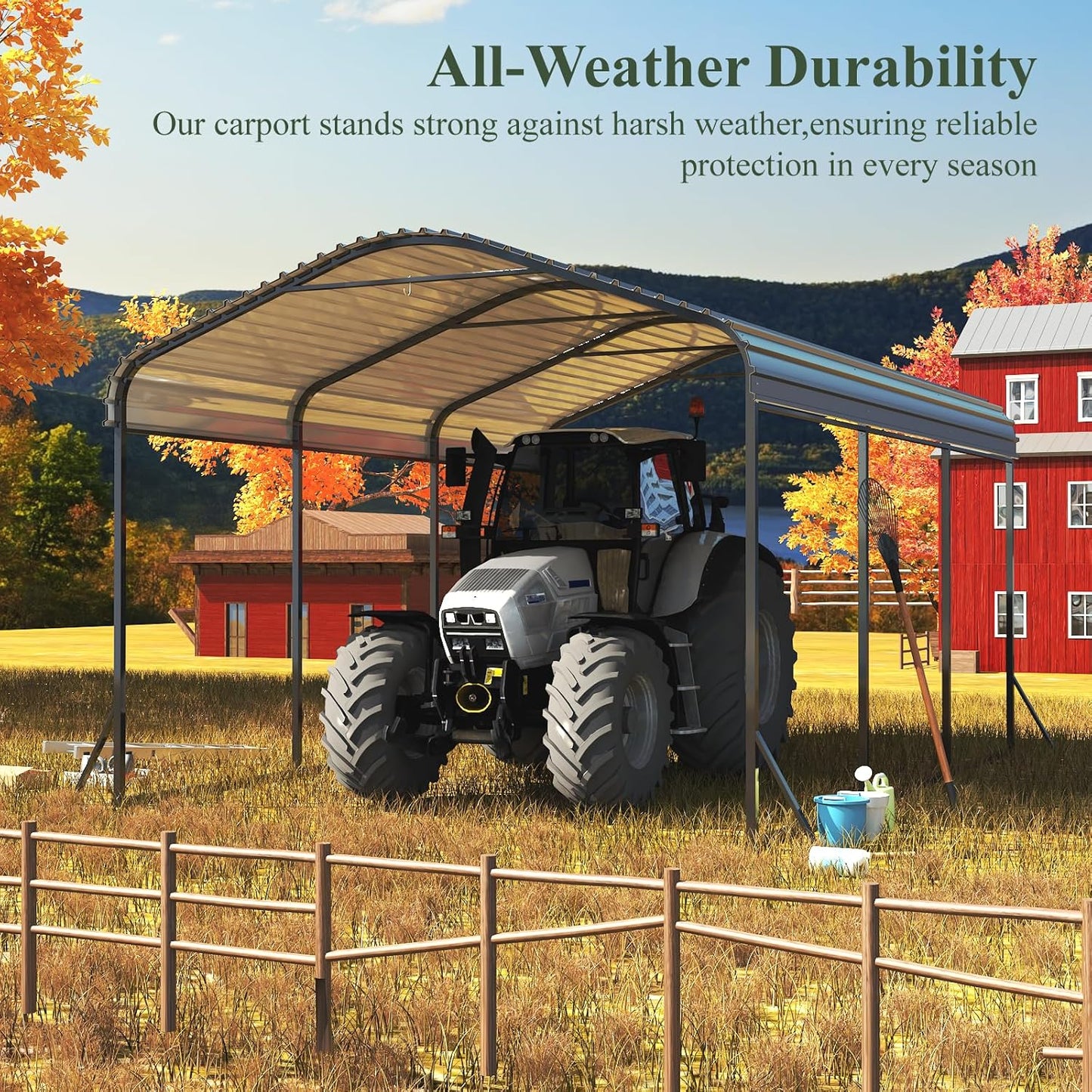 10x15 FT Heavy Duty Metal Carport Kit