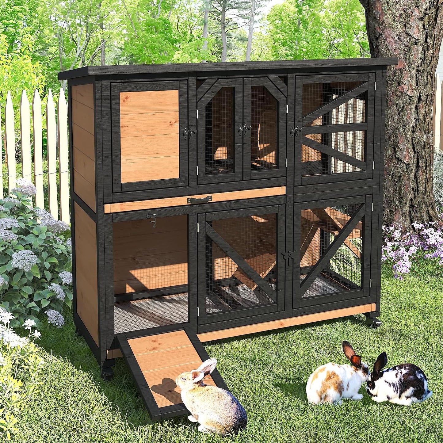 47.3" Two Story Rabbit Cage Bunny Cage Indoor - Image 8