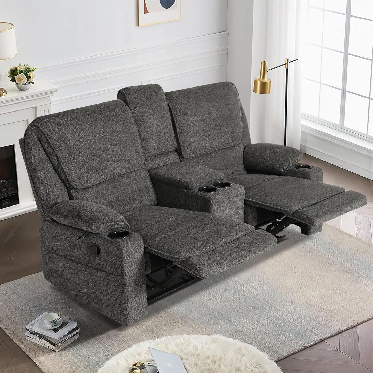 67.9" RV Loveseat Recliner Double Recliner RV Sofa - Image 8