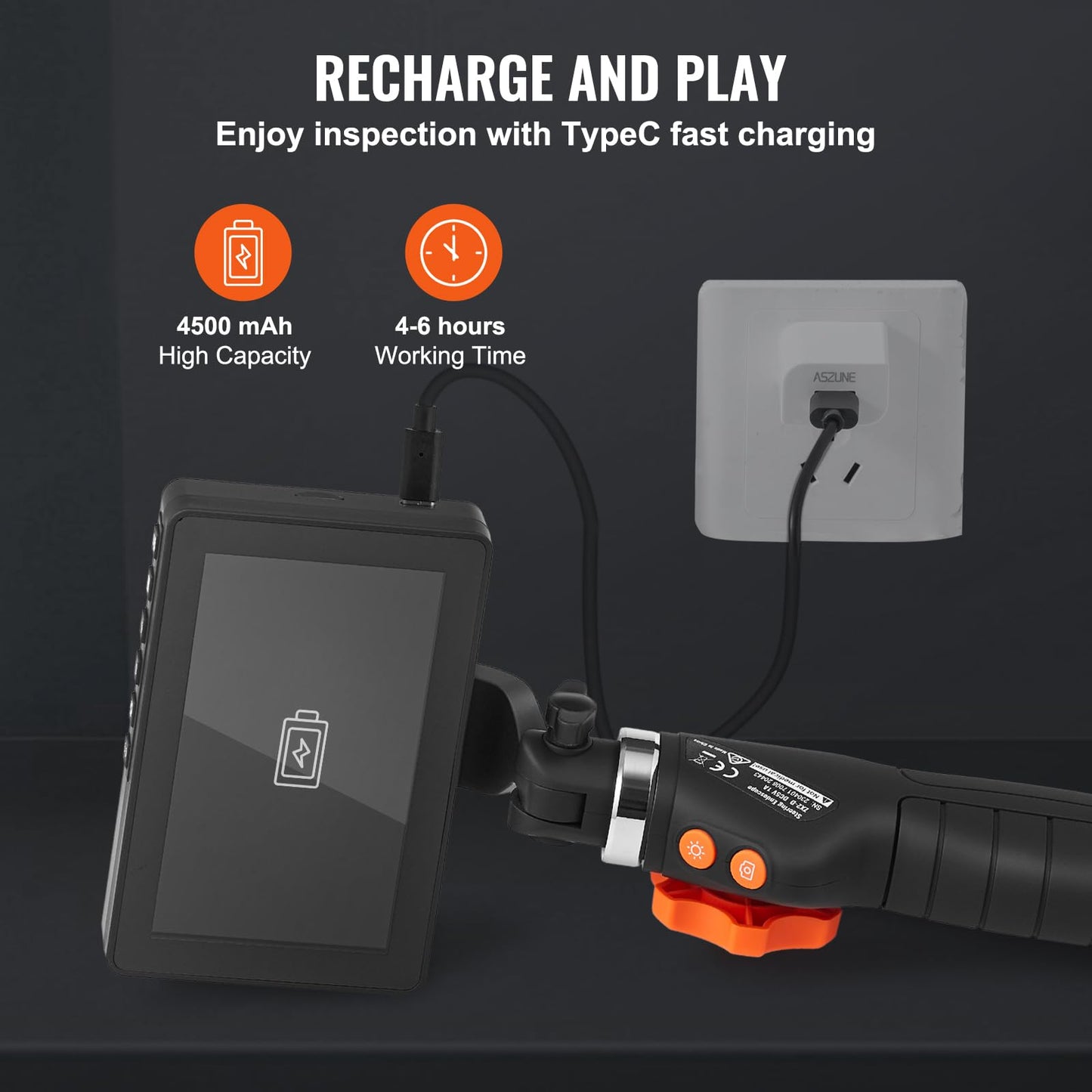Borescope Endoscope Two-Way 180° Articulating 5" IPS 8X Zoom 6.4mm Lens, 3.3ft Cable - Image 5