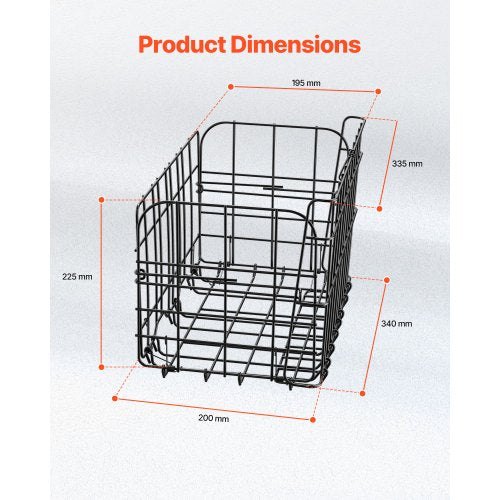Rear Bike Basket Folding Bicycle Basket - Image 2