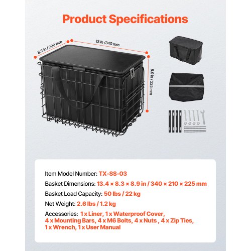 Rear Bike Basket Folding Bicycle Basket - Image 9
