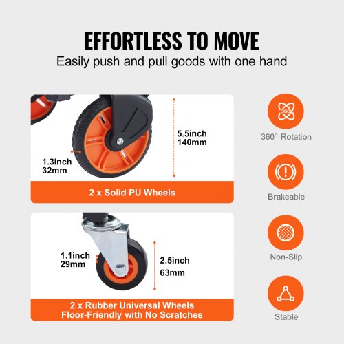 Aluminum Hand Truck, 2 in 1, 300 lbs Load Capacity - Image 2