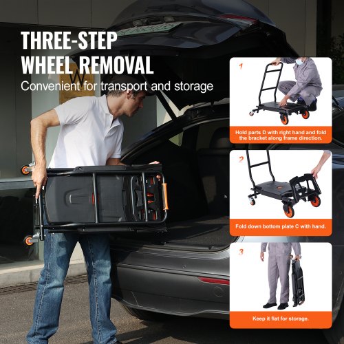 Aluminum Hand Truck, 2 in 1, 300 lbs Load Capacity - Image 8