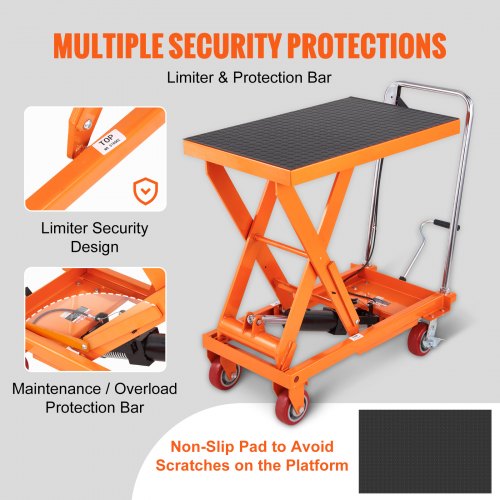 Hydraulic Lift Table Cart, 1100lbs Capacity 35.4" Lifting Height - Image 5