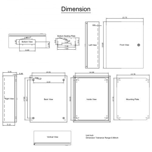 Steel Enclosure, 20 x 16 x 6'' NEMA 4X Steel Electrical Box - Image 4