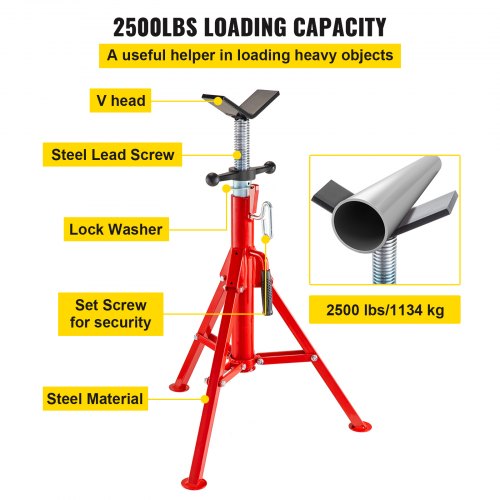 V Head Pipe Stand Adjustable Height 28-52 Inch - Image 7