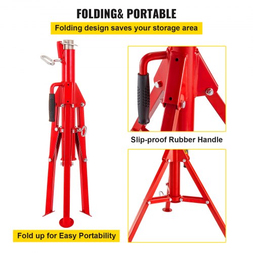 V Head Pipe Stand Adjustable Height 28-52 Inch - Image 4