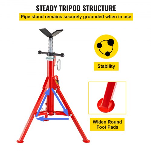 V Head Pipe Stand Adjustable Height 28-52 Inch - Image 2