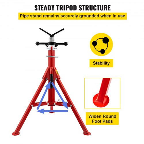 V Head Pipe Stand 1/8"-12" Capacity, Adjustable Height 28"-52" - Image 7
