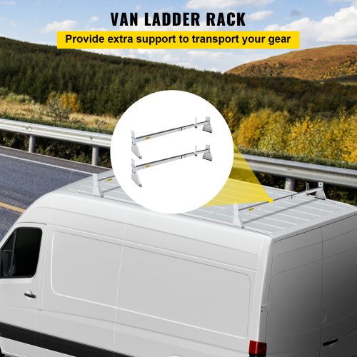 Van Roof Ladder Rack, 2 Bars - Image 4