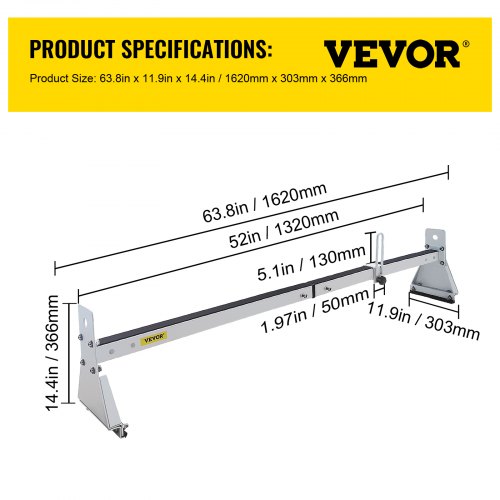 Van Roof Ladder Rack, 2 Bars - Image 5