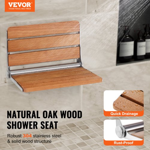 Folding Oak Shower Seat - Image 9