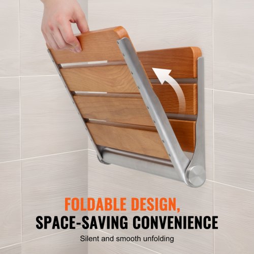 Folding Oak Shower Seat - Image 7