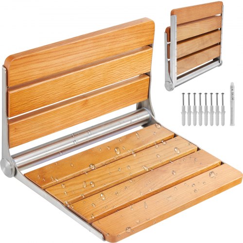 Folding Oak Shower Seat - Image 8