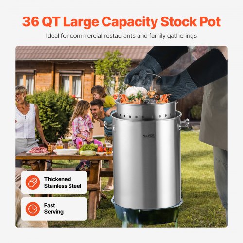 36QT Stainless Steel Stockpot - Image 6