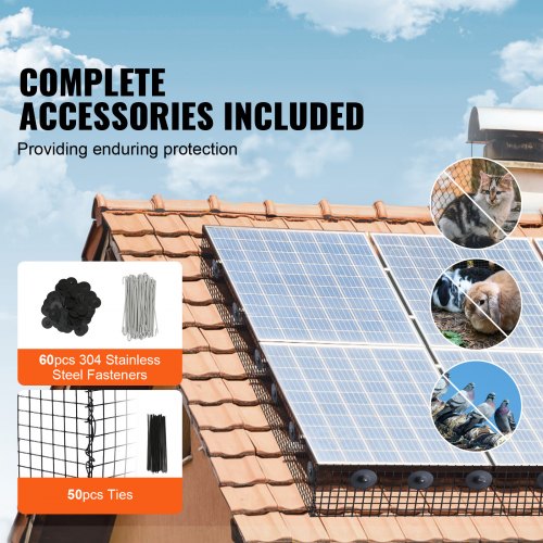 6 inch x 100ft Solar Panel Bird Guard, Critter Guard Roll Kit - Image 9