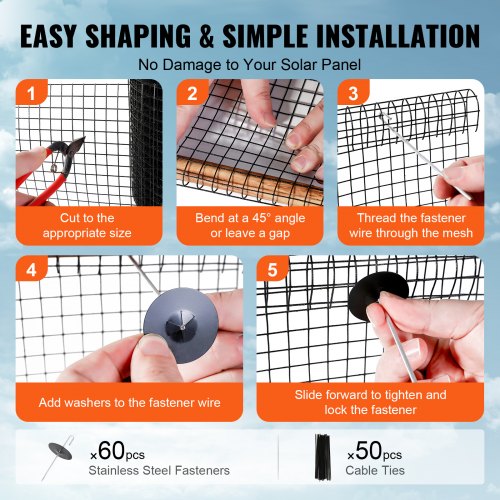 6 inch x 100ft Solar Panel Bird Guard, Critter Guard Roll Kit - Image 2