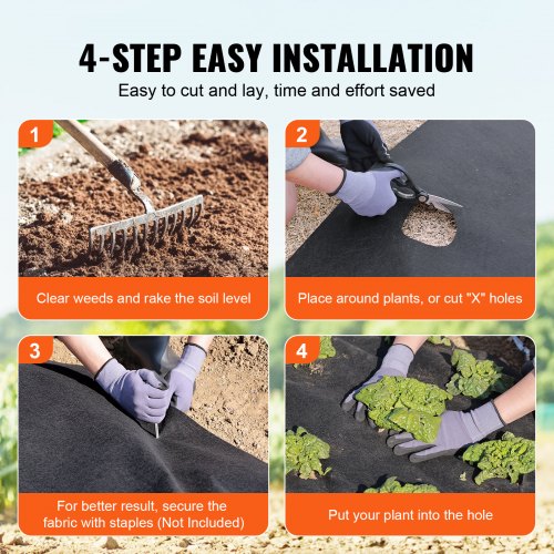 Non-Woven Geotextile Fabric 10x100FT 8OZ Ground Cover Weed Control Fabric - Image 5