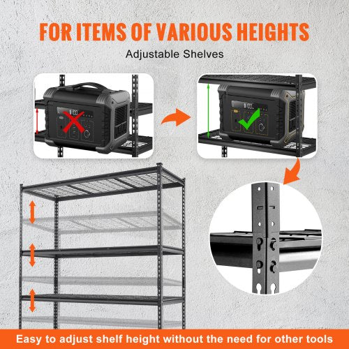 Storage Shelving Unit, 5-Tier Adjustable, 2000 lbs Capacity - Image 2