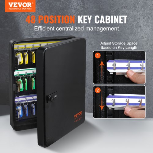 48-Key Cabinet, Key Safe with Combination & Key Lock - Image 4