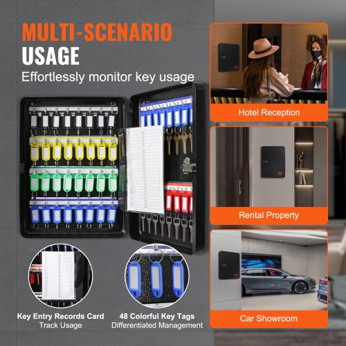 48-Key Cabinet, Key Safe with Combination & Key Lock - Image 5