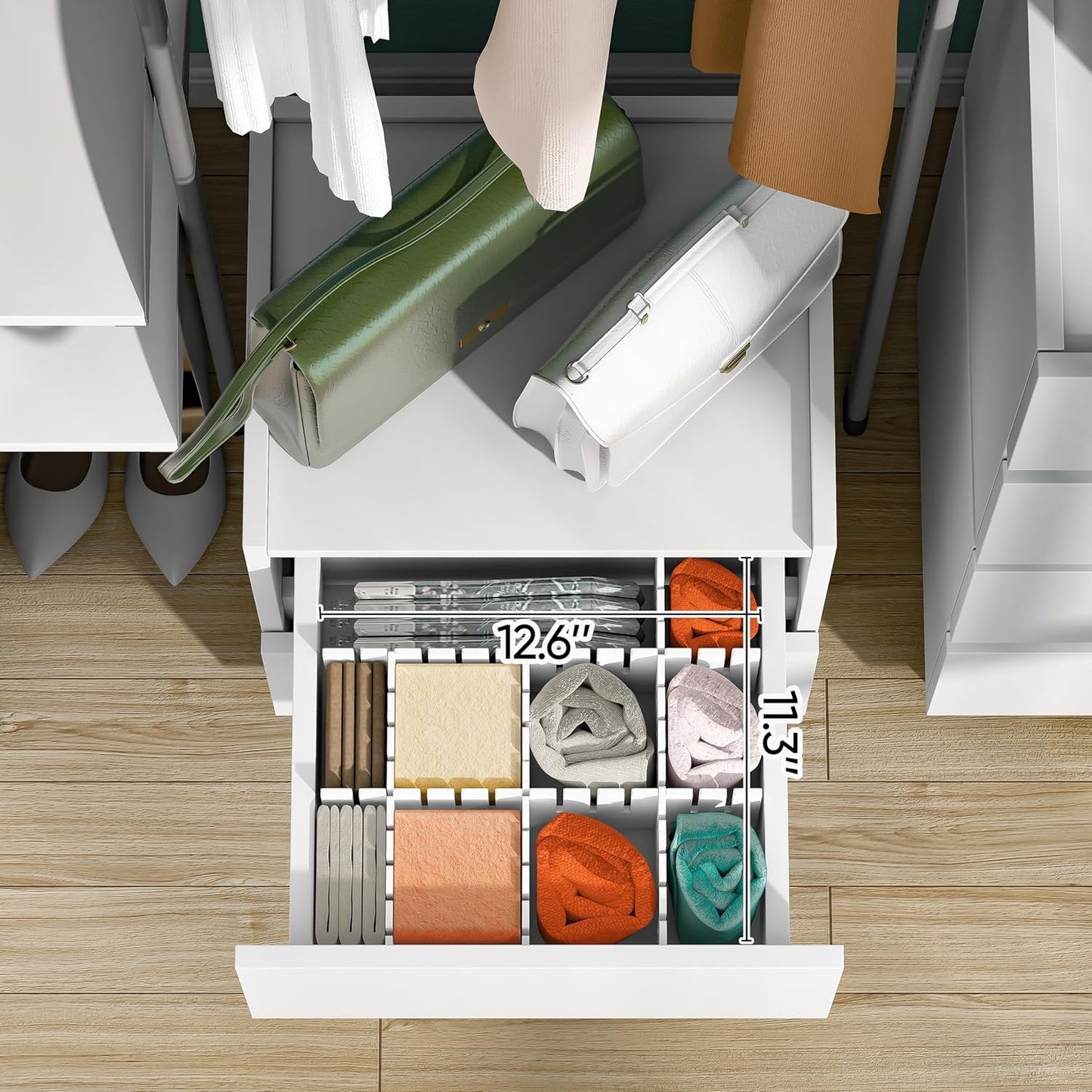x 2 Drawer Dresser - White  - SET OF 1 - Stakable - Image 4
