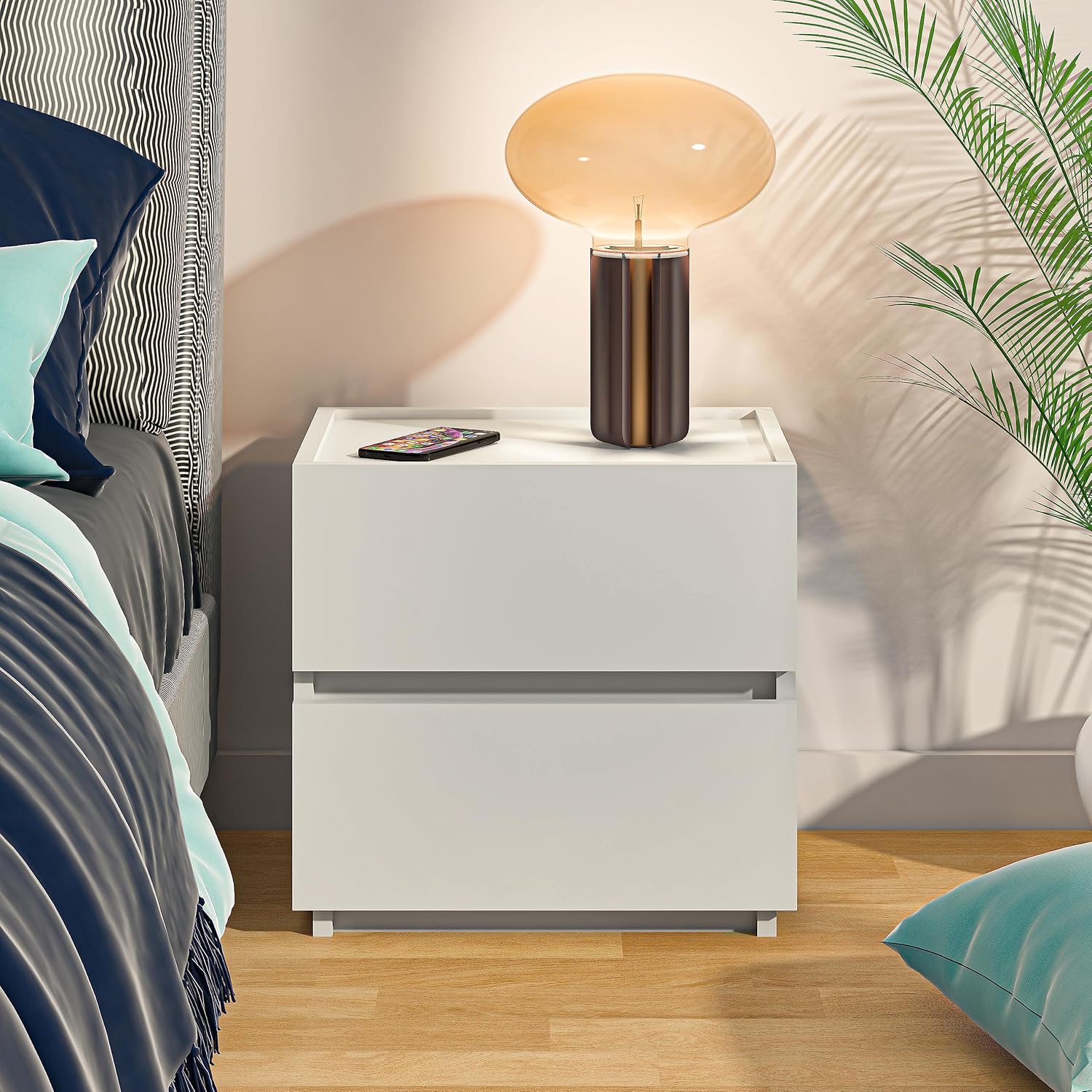 x 2 Drawer Dresser - White  - SET OF 1 - Stakable - Image 6
