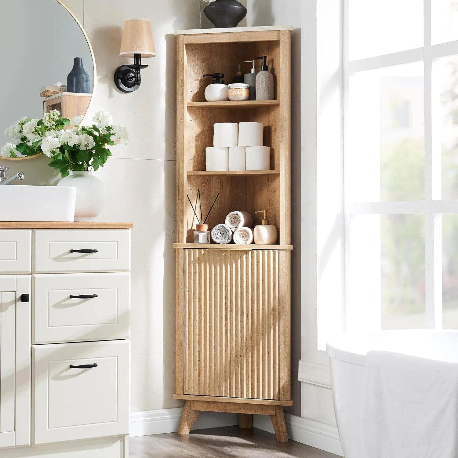 68" Tall Corner Cabinet - Image 4