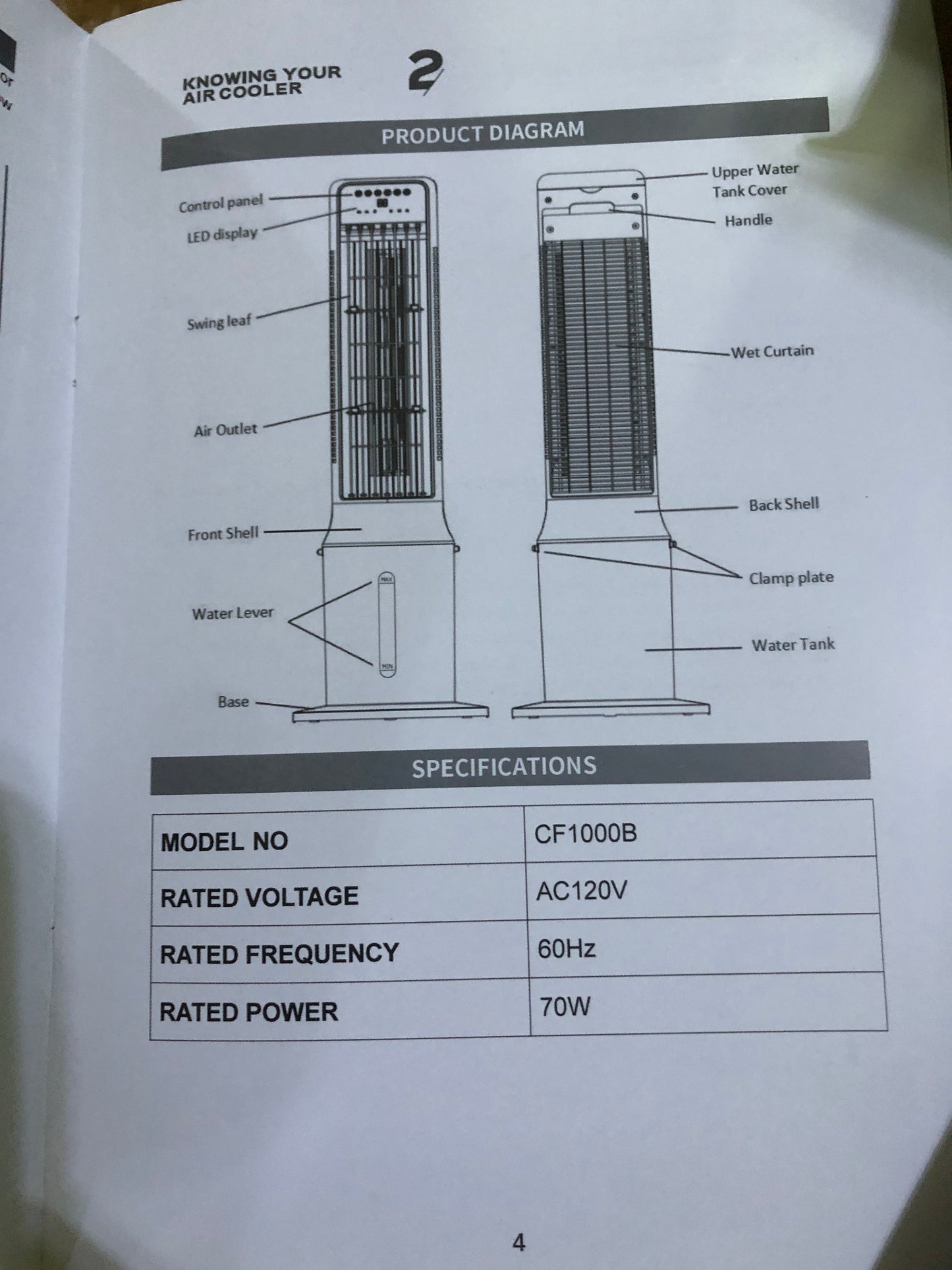 Windowless Portable Air Conditioner, 41" Evaporative Air Cooler - Image 10