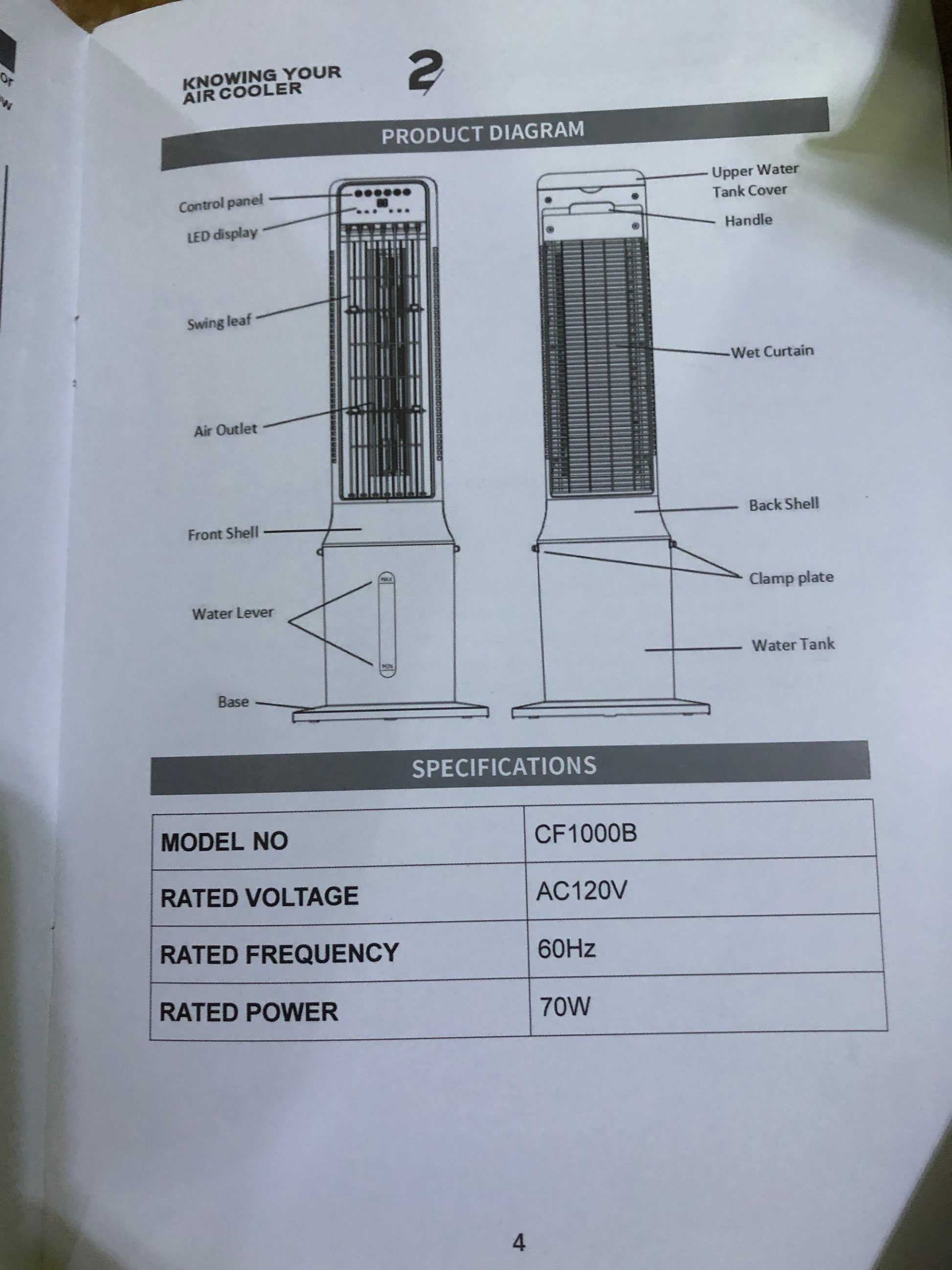 Windowless Portable Air Conditioner, 41" Evaporative Air Cooler - Image 10