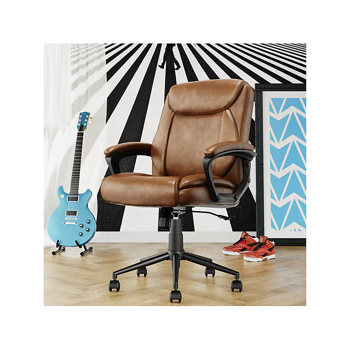 Ergonomic Bonded Leather Swivel Desk Chair - Image 3