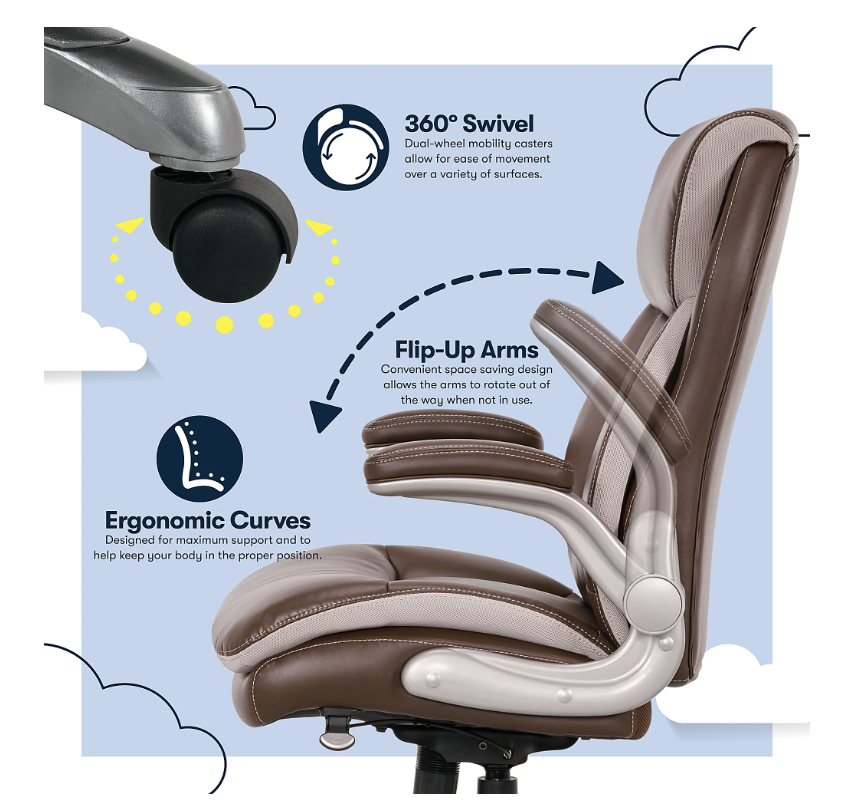 Serta Executive Office Chair, Brown - Image 1