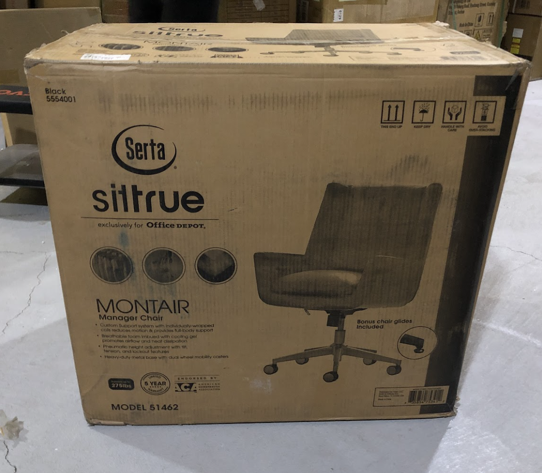 Serta SitTrue Montair Faux Leather Mid-Back Manager Chair - Image 5