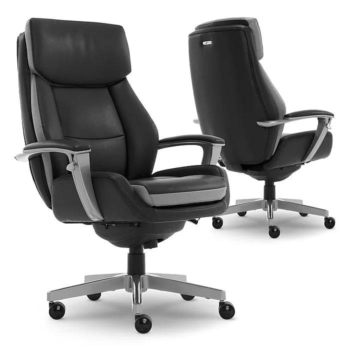 La-Z-Boy Alton Ergonomic Bonded Leather Swivel Executive Chair Brown - Image 1